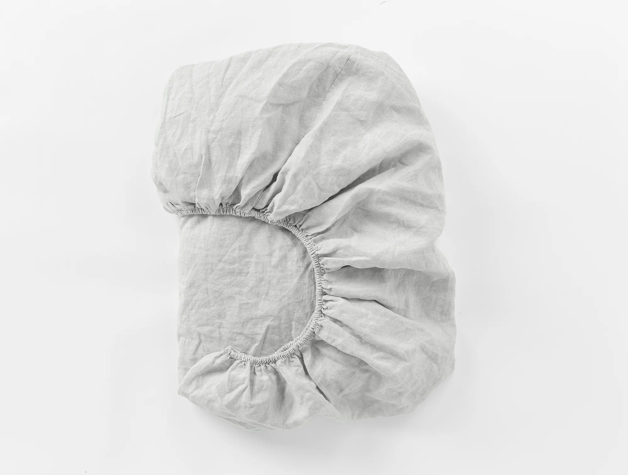 Coyuchi Cal King Fog Organic Relaxed Linen Fitted Sheet