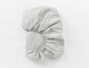 Coyuchi Cal King Fog Organic Relaxed Linen Fitted Sheet