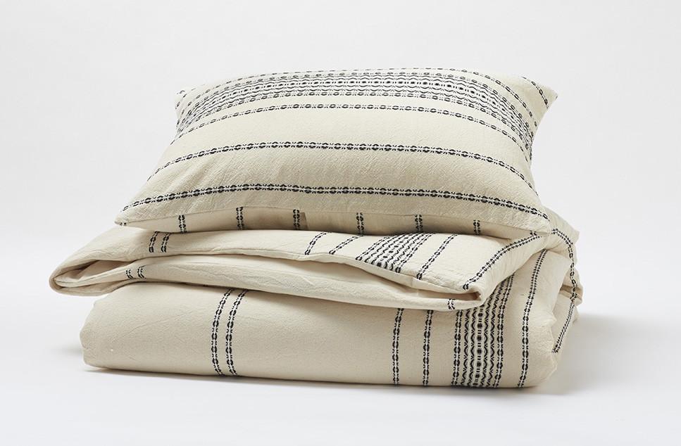 Coyuchi Rippled Stripe Organic Duvet Cover