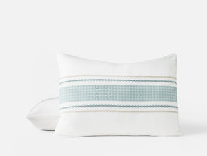 Coyuchi King Sham Alpine White w Tidal Cabrillo Organic Duvet Cover
