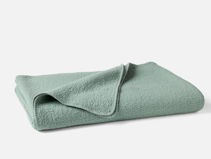 Coyuchi King Seafoam Cascade Organic Matelasse Blanket