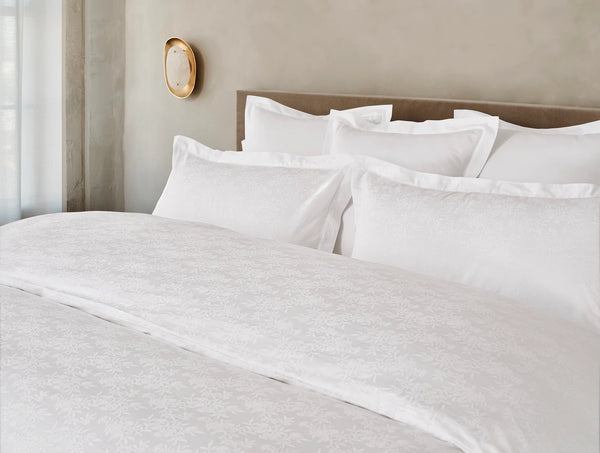 Coyuchi Heirloom Organic Sateen Jacquard Duvet Cover
