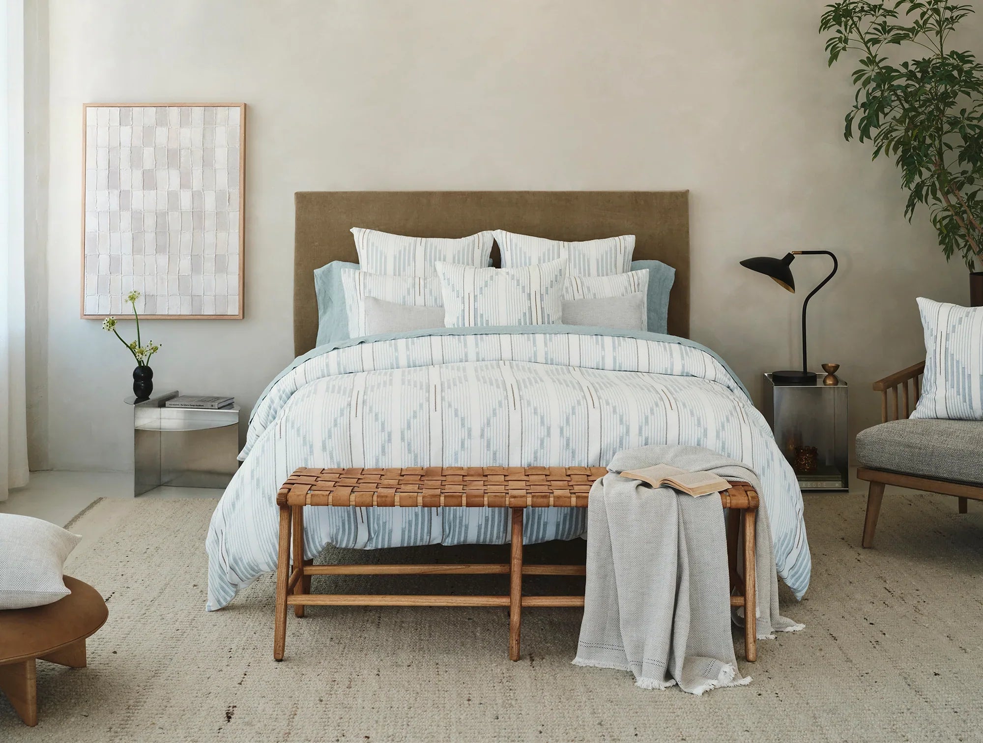Coyuchi Full Queen Wave Morelia Organic Duvet Cover