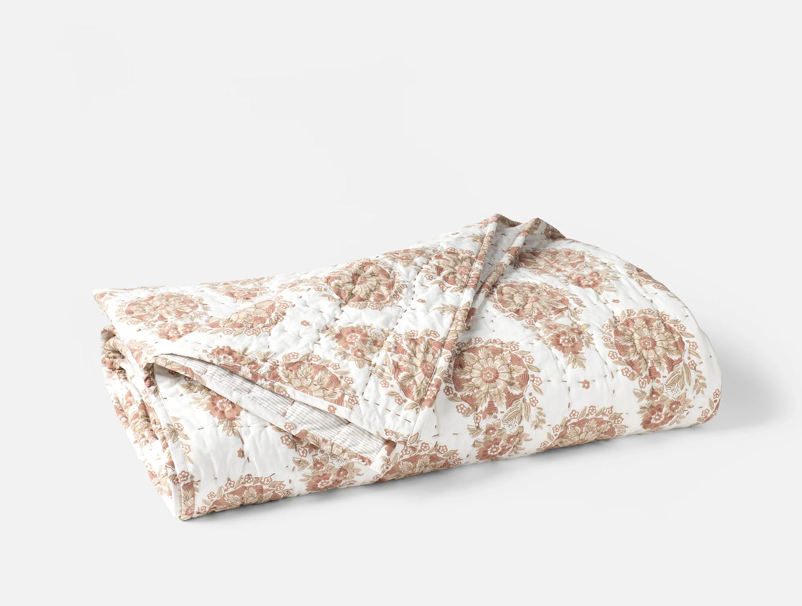 Coyuchi Twin Tidal Flores Handstitched Organic Quilt