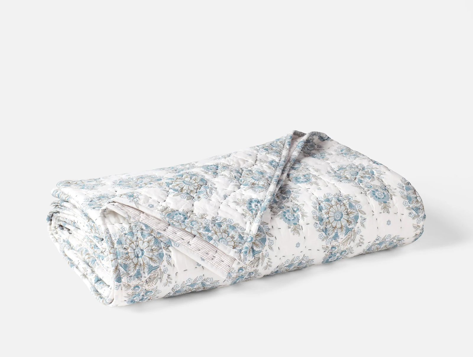 Coyuchi Twin Tidal Flores Handstitched Organic Quilt