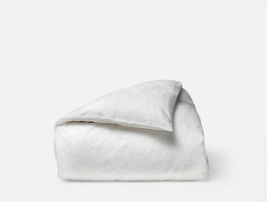 Coyuchi Full Queen Alpine White Heirloom Organic Sateen Jacquard Duvet Cover