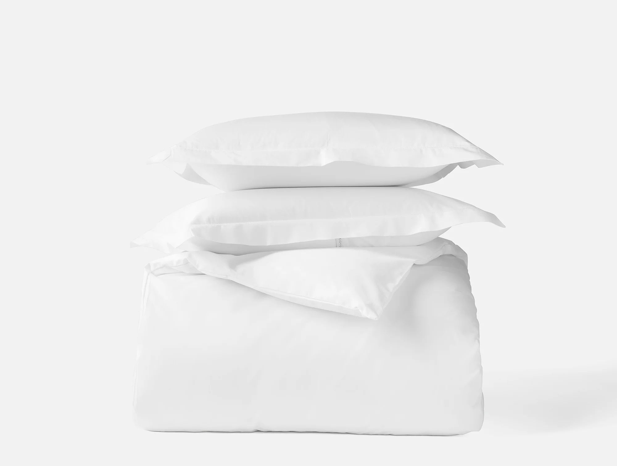 Coyuchi Twin Alpine White Classic Organic Sateen Duvet Cover Set