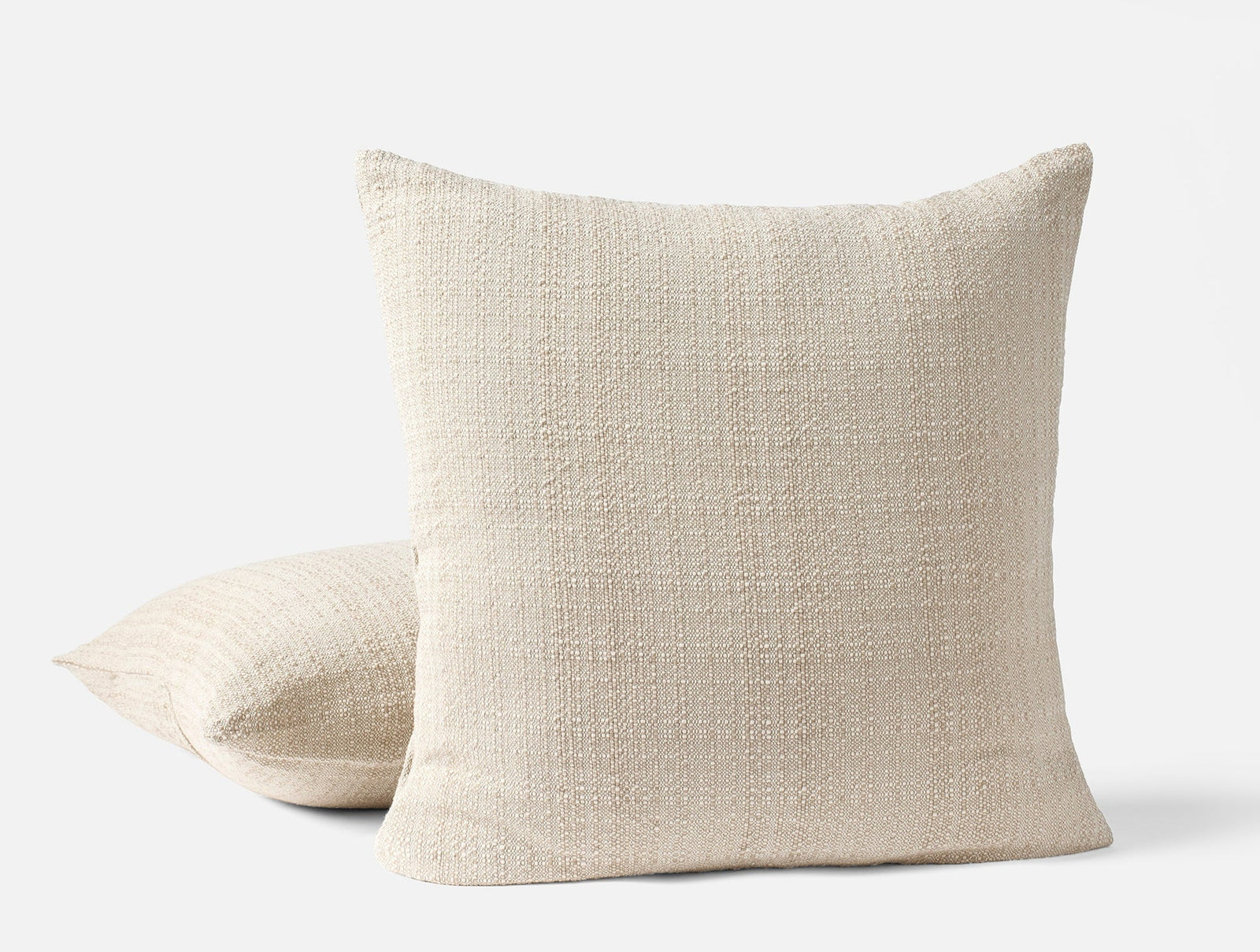 Coyuchi 21" x 21" Undyed w Espresso Lido Organic Decorative Pillow Cover