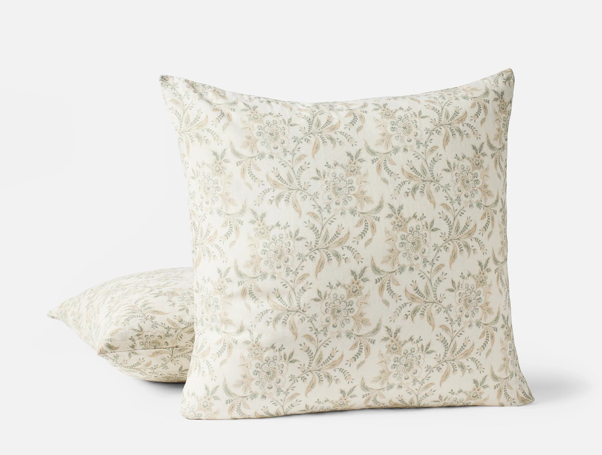 Coyuchi Natural w Juniper 14"x20" Marguerite Organic Print Decorative Pillow Cover