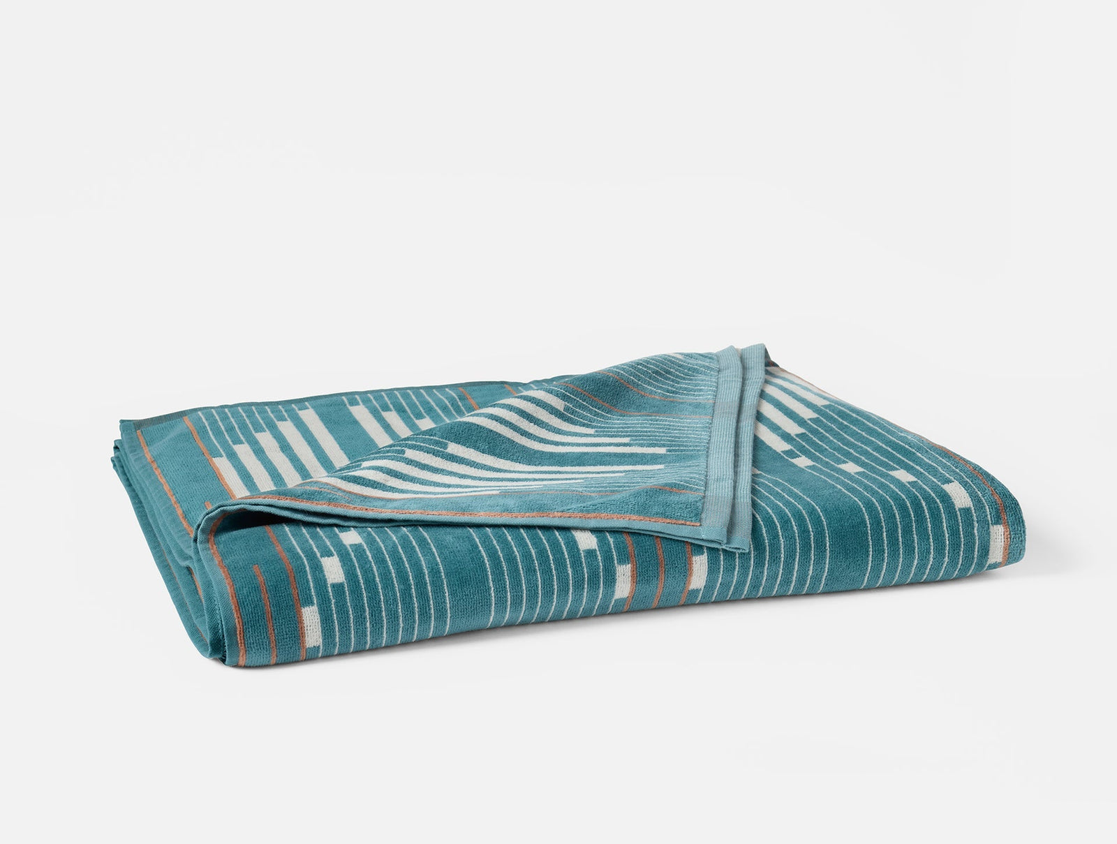 Coyuchi Aquamarine Morelia Organic Beach Towel