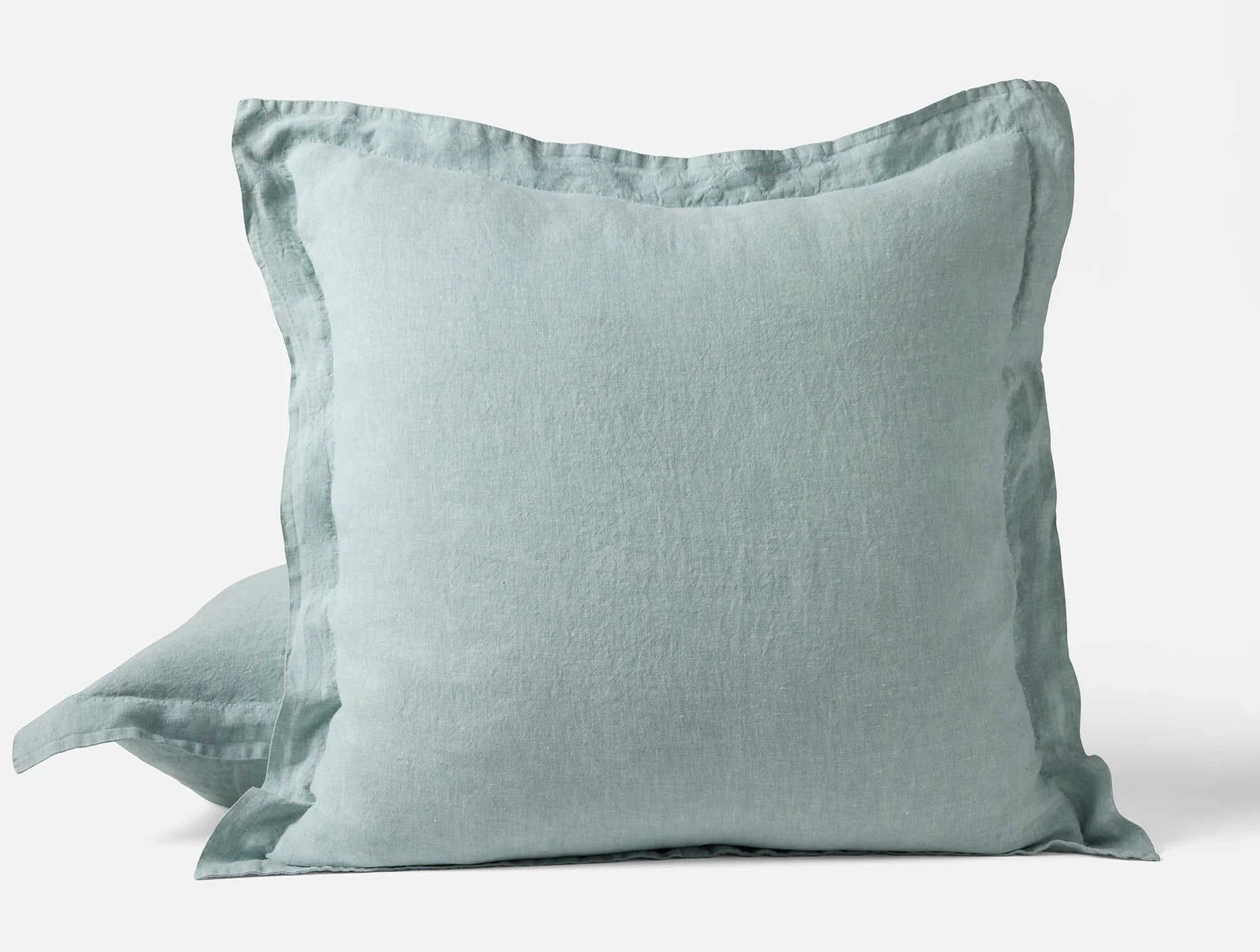 Coyuchi Euro Sham Pacific Blue Chambray Organic Relaxed Linen Duvet Cover