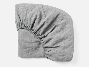 Coyuchi Cal King Slate Chambray Organic Relaxed Linen Fitted Sheet