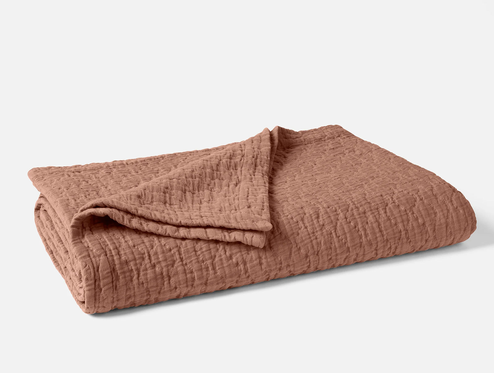 Coyuchi Twin Alpine White Pescadero Matelasse Organic Blanket