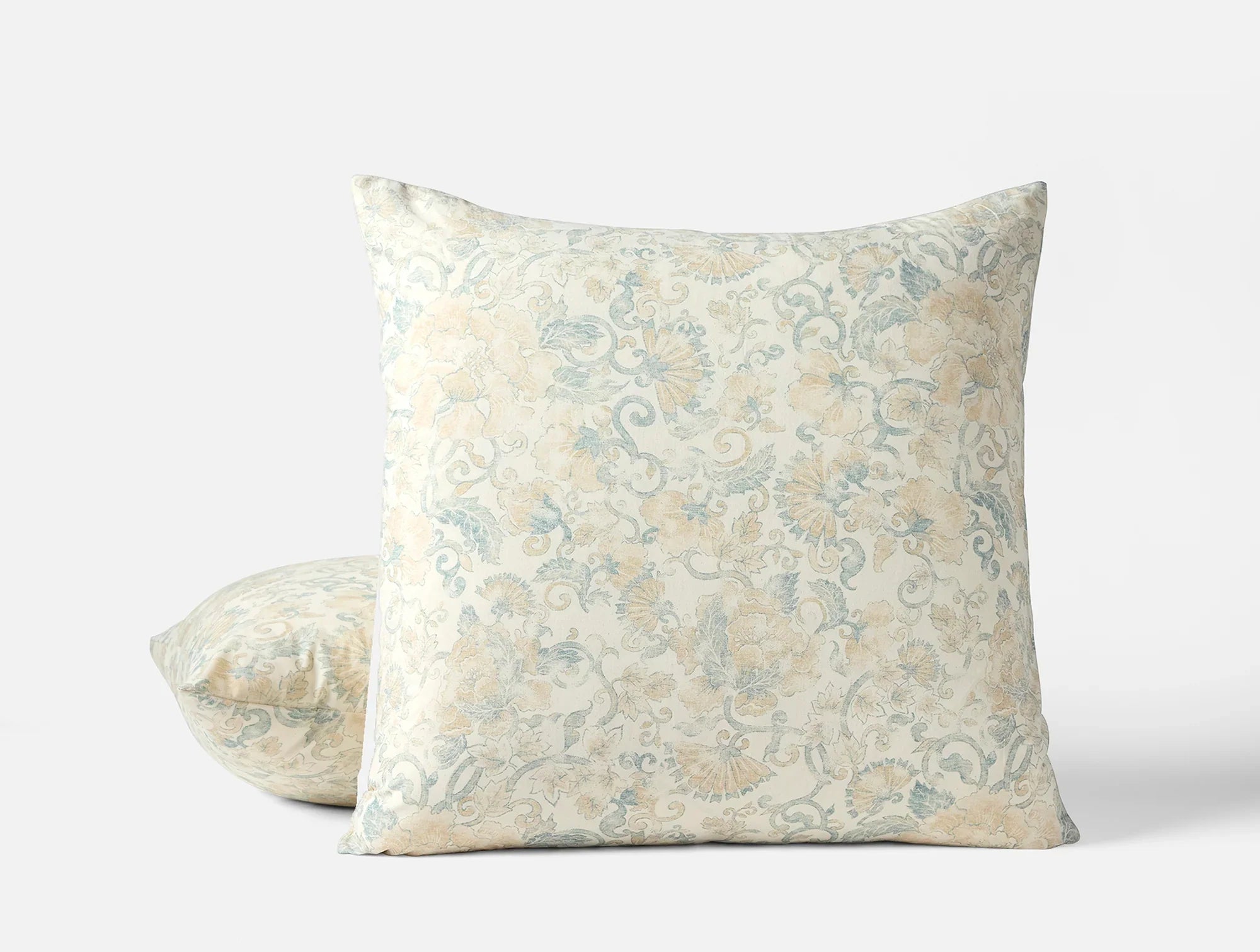 Coyuchi Euro Sham Tidal w Doe Solana Organic Print Duvet Cover