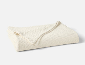 Coyuchi King Cal King Undyed Angeles Organic Matelasse Blanket