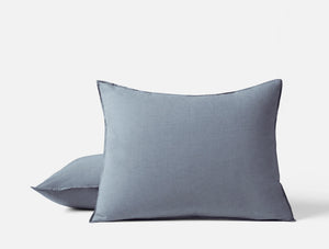 Coyuchi Standard Sham Indigo Chambray Organic Crinkled Percale Duvet Cover