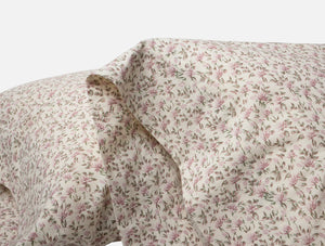 Coyuchi King Pilllowcase Set Plum Blossom Primrose Organic Print Percale Sheet Set
