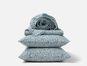 Coyuchi Indigo Asterid Organic Print Percale Sheet Set