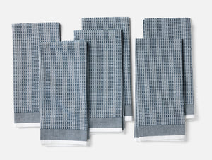 Coyuchi Indigo Organic Waffle Kitchen Towels, Set of 6