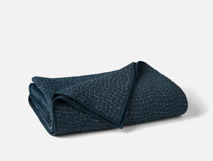 Coyuchi Twin Midnight Indigo Pebbled Handstitched Organic Quilt