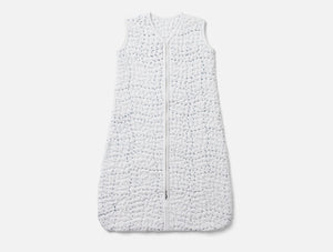 Coyuchi Alpine White w Indigo 6-12 Months Pebbled Handstitched Organic Snuggle Sack