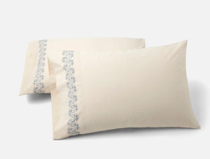 Coyuchi Pillowcase Set- Standard Seal Lily Refined Organic Percale Sheet Set