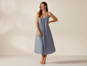 Coyuchi Small Indigo Chambray Women’s Isla Organic Cotton Night Dress