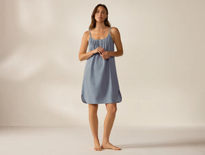 Coyuchi Medium Indigo Chambray Women's Isla Organic Cotton Nightgown