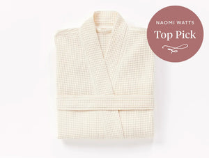 Coyuchi Medium Large Undyed Unisex Organic Waffle Robe