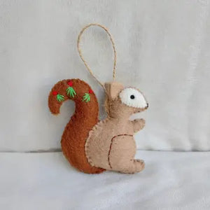 Ganapati Squirrel Felt Ornament