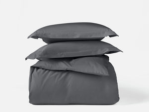 Coyuchi King Graphite Classic Organic Sateen Duvet Cover Set