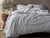 Coyuchi Pewter Organic Crinkled Percale Duvet Cover