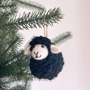 Ganapati Sheep - Black (Large) Felt Ornament