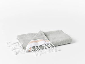 Coyuchi Beach Towel Deep Pewter w Tangerine Stripe Mediterranean Organic Towels