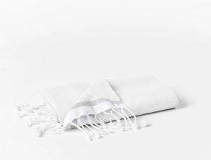 Coyuchi Bath Towel Alpine White with Slate Stripe Mediterranean Organic Towels