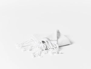 Coyuchi Guest Towel Alpine White with Slate Stripe Mediterranean Organic Towels