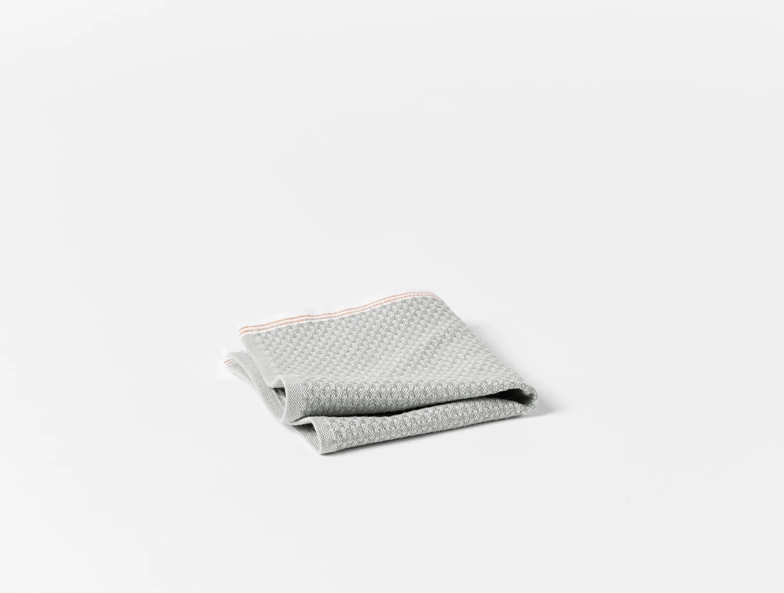 Coyuchi Wash Cloth Deep Pewter w Tangerine Stripe Mediterranean Organic Towels