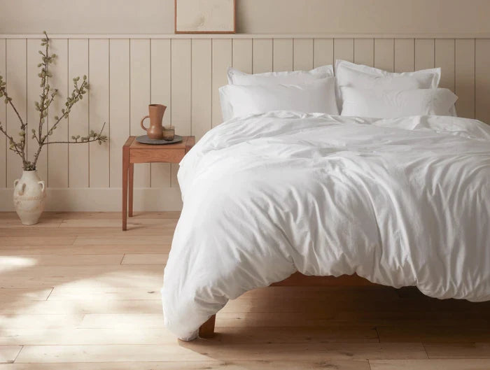 Coyuchi Standard Shams Alpine White Cloud Soft Organic Sateen Duvet Cover