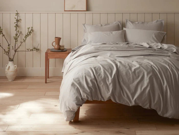 Coyuchi Standard Shams Alpine White Cloud Soft Organic Sateen Duvet Cover
