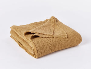 Coyuchi Throw 50"x70" Hazel Topanga Organic Matelasse Blanket