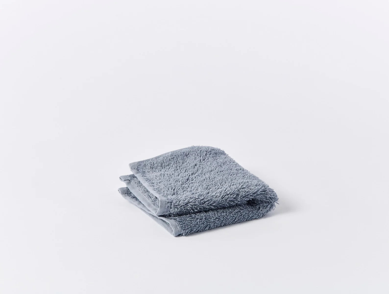 Coyuchi Wash Cloth Steel Blue Cloud Loom Organic Towels & Bath Mat