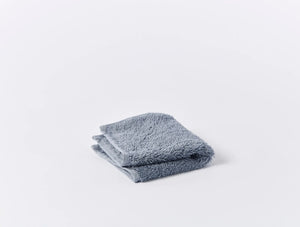 Coyuchi Wash Cloth Steel Blue Cloud Loom Organic Towels & Bath Mat