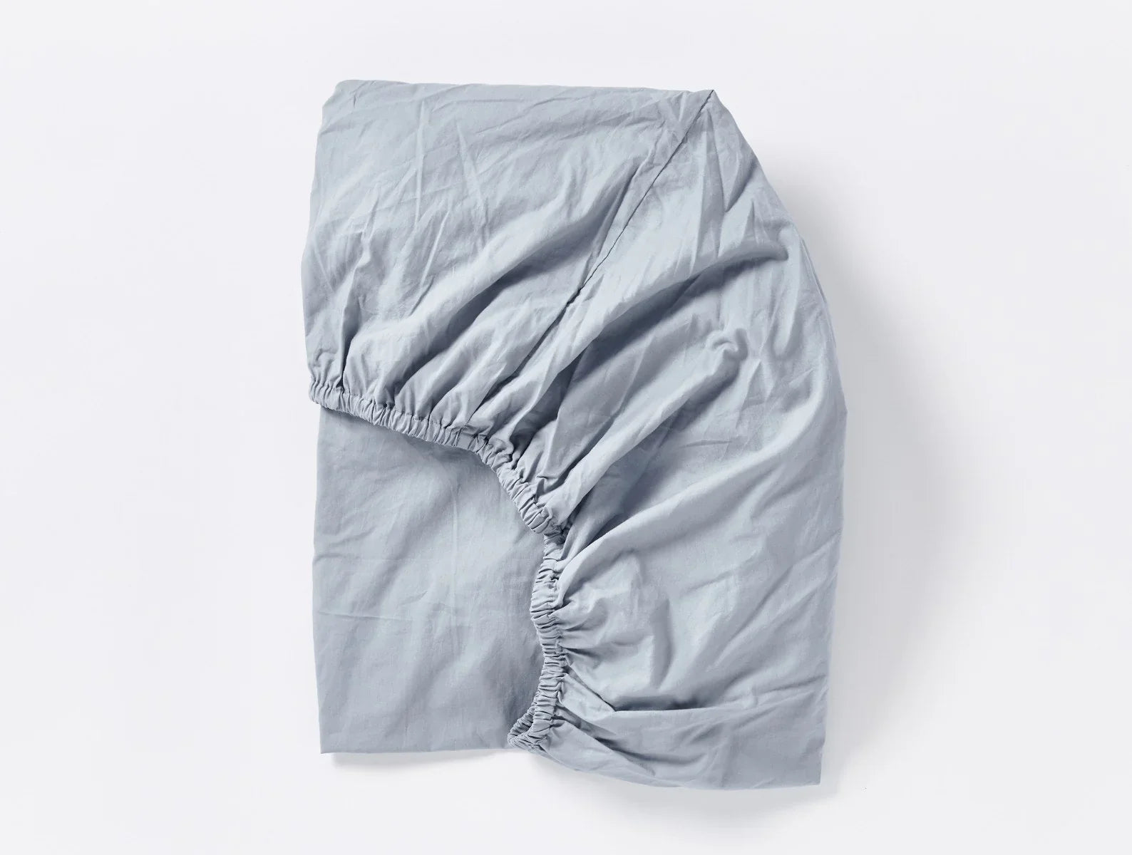 Coyuchi Steel Blue Organic Crinkled Percale Crib Fitted Sheet