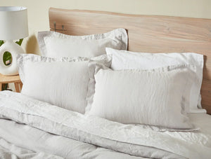 Coyuchi King Sham Fog Organic Relaxed Linen Duvet Cover