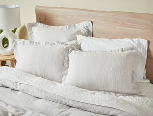 Coyuchi Euro Sham Fog Organic Relaxed Linen Duvet Cover