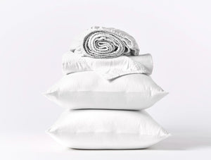 Coyuchi King Alpine White Classic Organic Sateen Sheet Set
