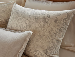 Coyuchi King Sham Undyed w grays bontanical Solana Organic Print Duvet Cover