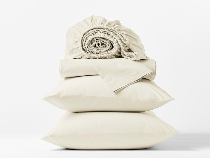 Coyuchi Alpine White Refined Organic Percale Sheet Set