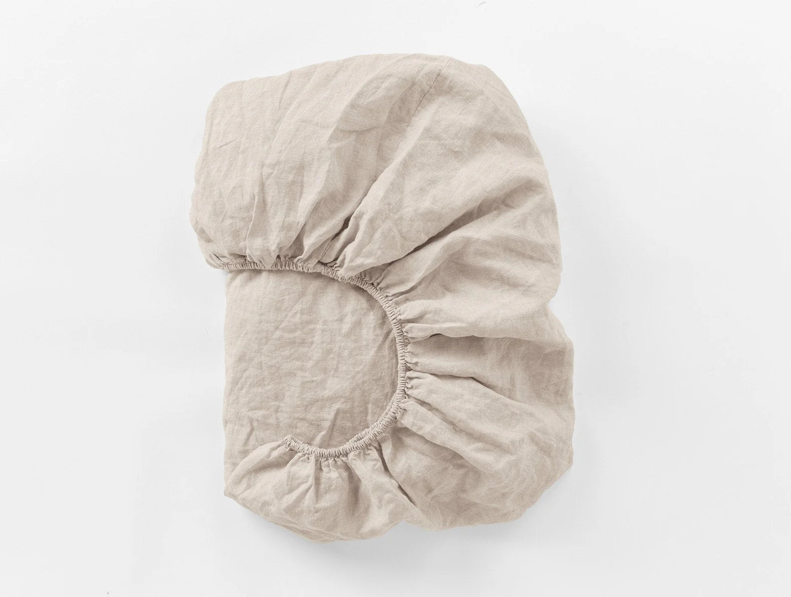 Coyuchi King Natural Chambray Organic Relaxed Linen Fitted Sheet